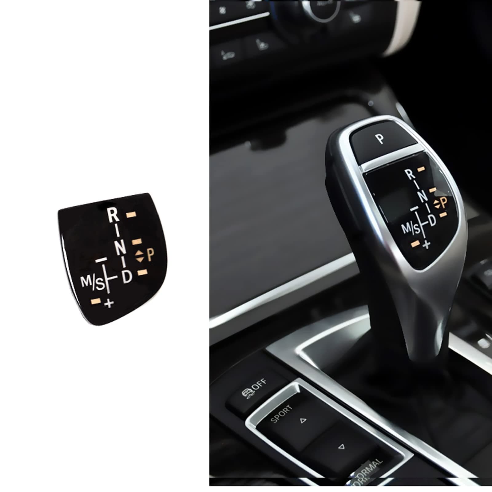 Car Shift Knob Panel Gear Button Cover Emblem Sticker Replacement for BMW X1 X3 X5 X6 M3 M5 F01 F10 F30 F35 F15 F16 F18 (Short)
