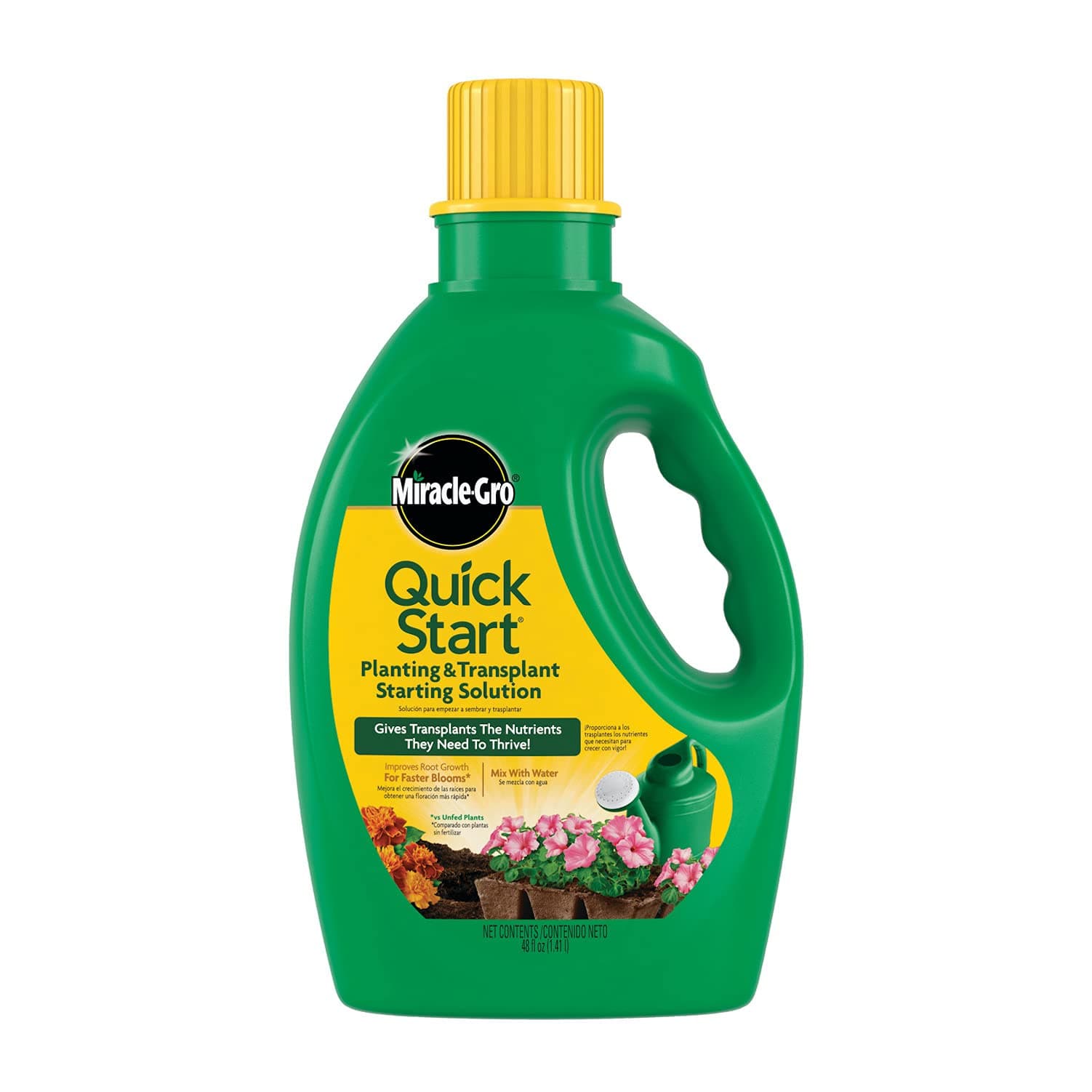 Miracle-Gro Quick Start Planting and Transplant Starting Solution - Liquid Fertilizer for Seedlings and Transplants, 48 fl. oz.