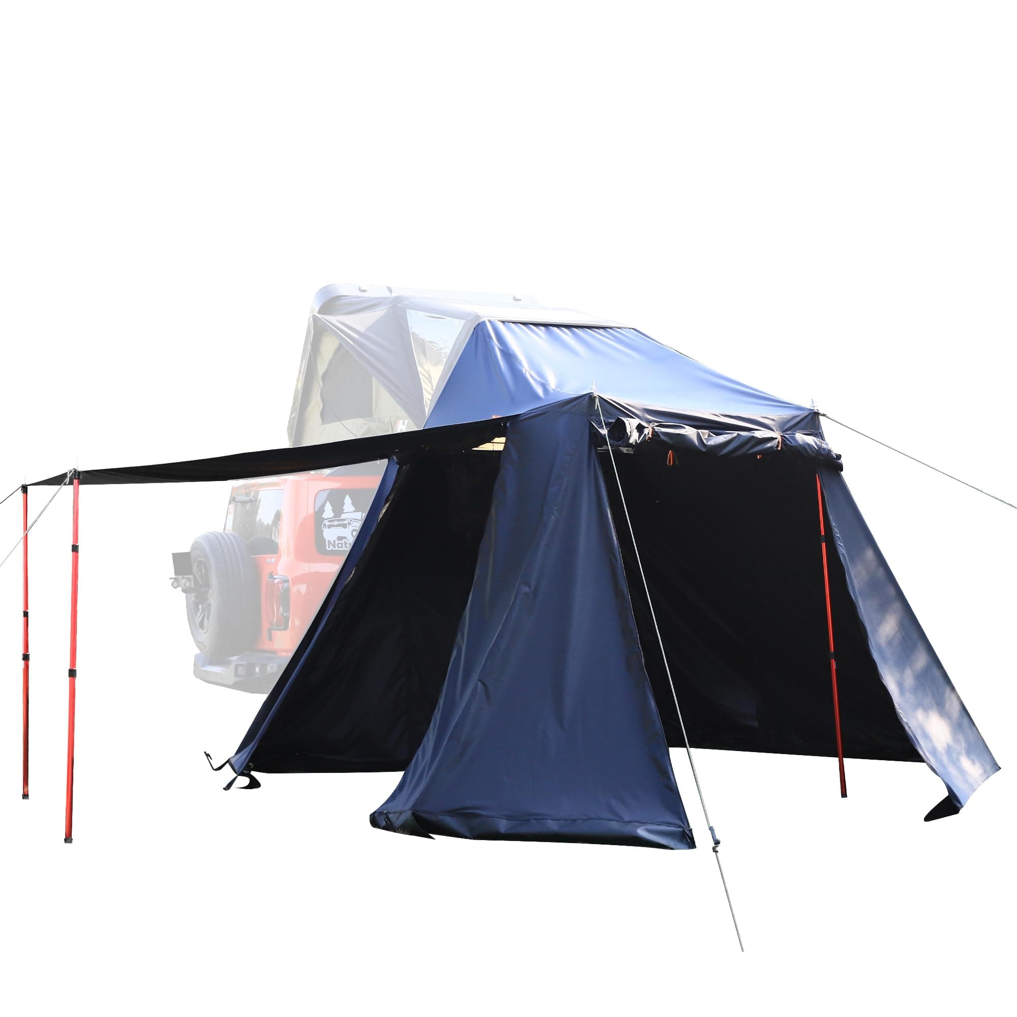 Naturnest Rooftop Tent Hard Shell, Easy Set Up Pop Up Large Tent for 2-3 Person Camping, Waterproof Windproof UV-Resistant Blackout 4 Season Tents for Truck, Jeep, SUV, Van, Trailer - Sirius 1 Plus