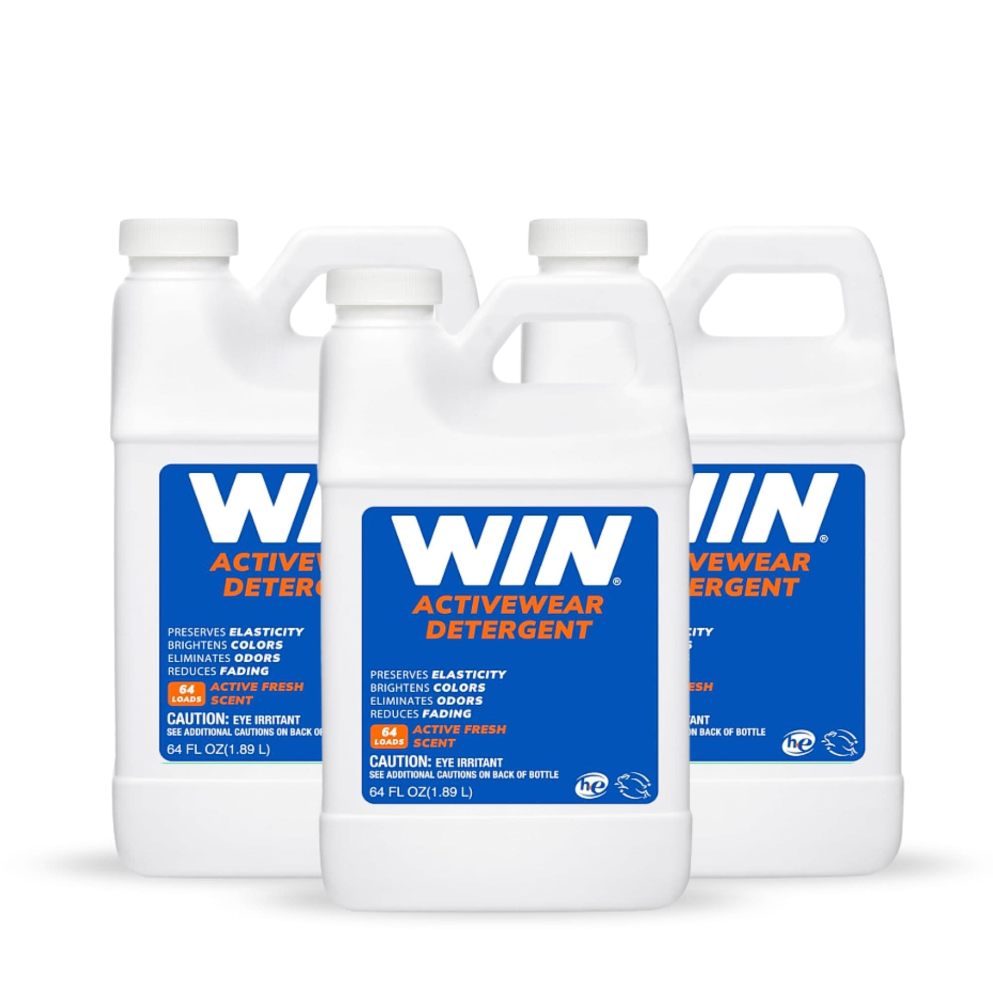 WIN Activewear Detergent - Active Fresh (Blue) 64 Fl Oz 3-Pack - Sports Deter...