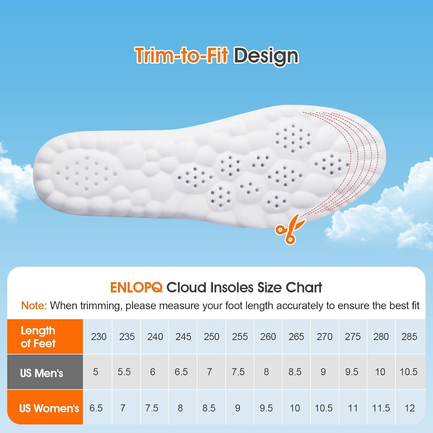 4D Cloud-Like Comfort Soles for Men - Soft Memory Foam Cushioning Insoles - Trim to Fit Steppers Insoles with Arch Support for Foot Pain Relief and Fatigue Reduction(US M 7.5-10.5)