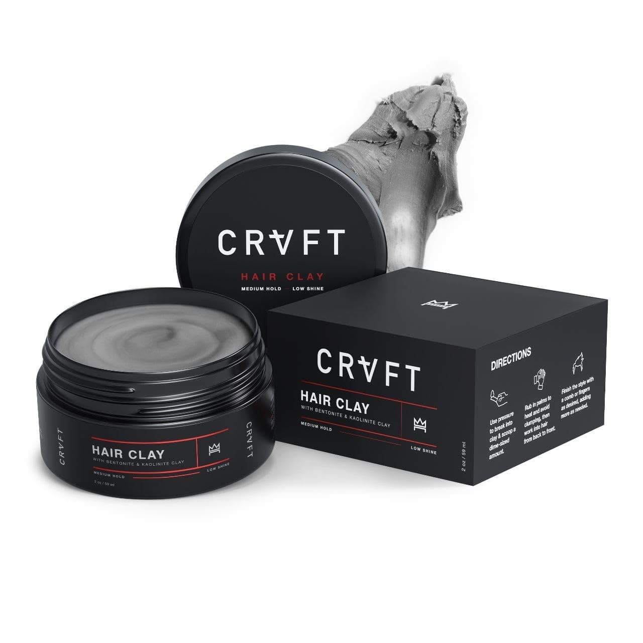 Clay 2oz | Medium Hold/Zero Shine Matte Finish | Add Volume & Texture | Ideal for Textured, Short & Medium Styles | Reworkable | [High Density] Clay Base, Stylist Approved [Unscented]