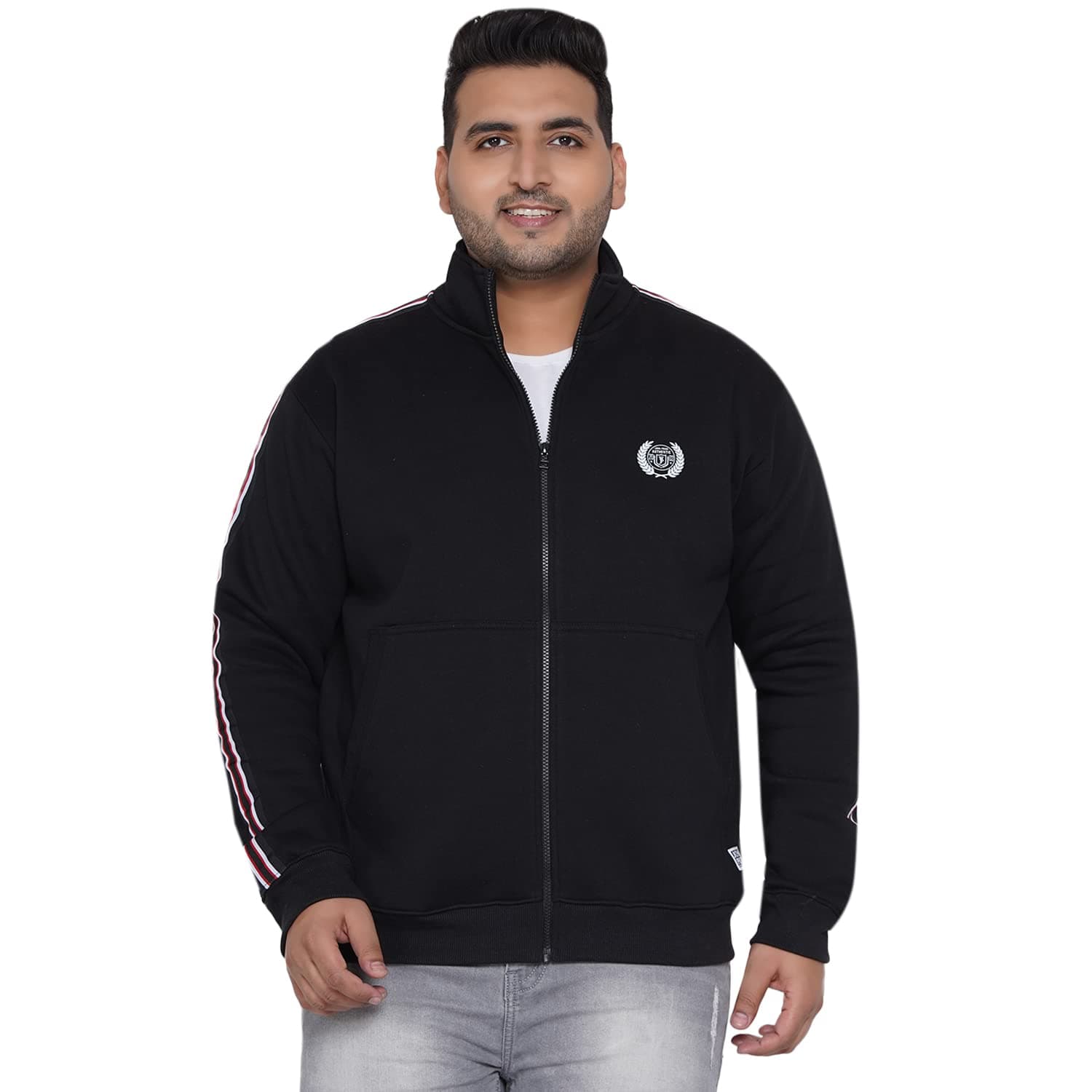 JOHN PRIDE Men's Plus Size Black Regular Sweatshirts