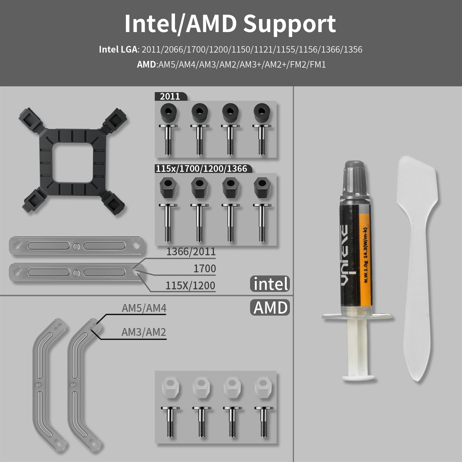 upHere High Performance CPU Air Cooler, 6 Heat Pipes CPU Cooler, Dual Tower Heatsink CPU with Dual 120mm PWM Fan for Intel LGA 2011/2066(X79/X99 Motherboard) and AMD AM4/AM5, D6SEK
