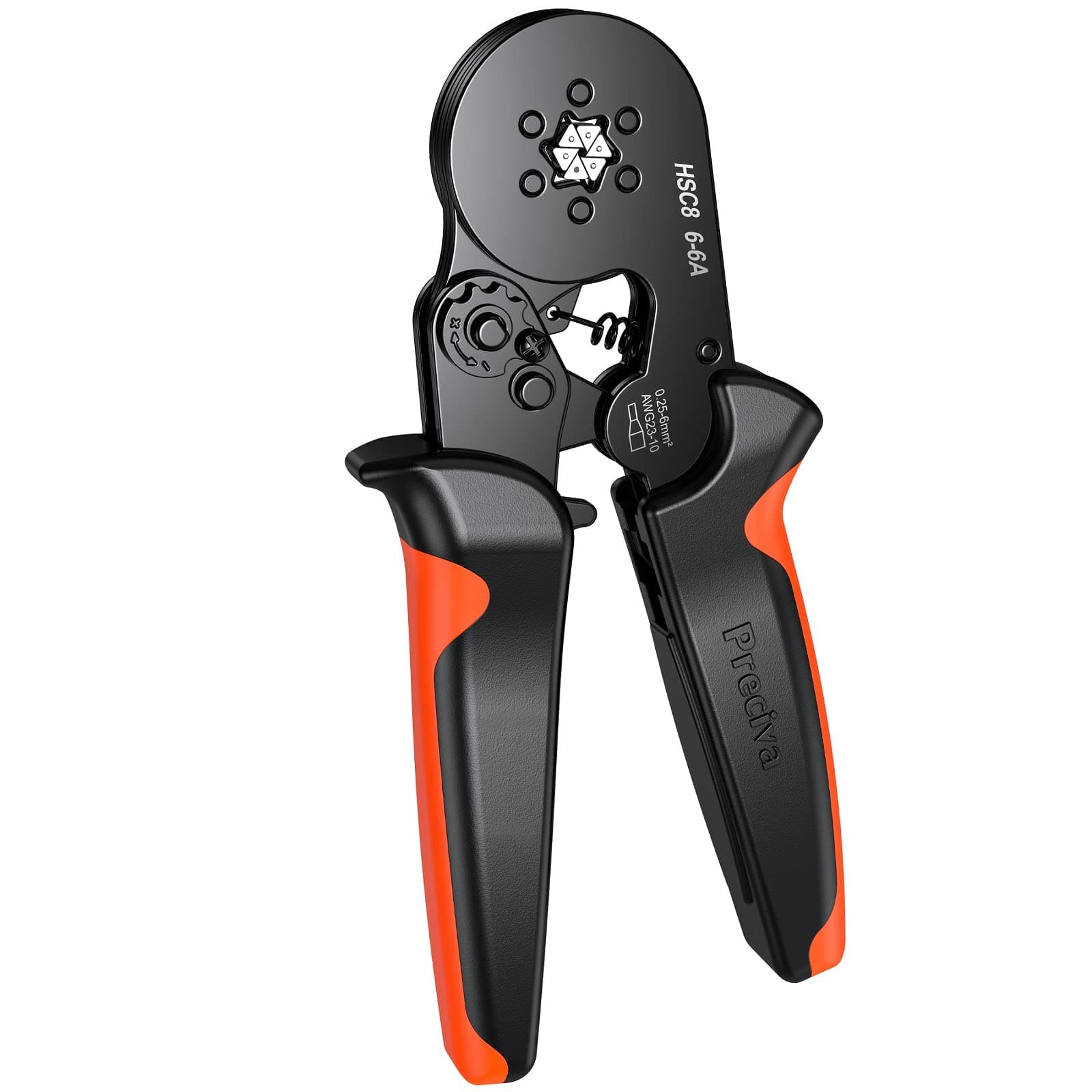 Ferrule Crimping Tool, Preciva Hexagonal Sawtooth Self-Adjustable Ratchet Wire Terminals Crimper for AWG23-10 Bootlace End-Sleeves Ferrule