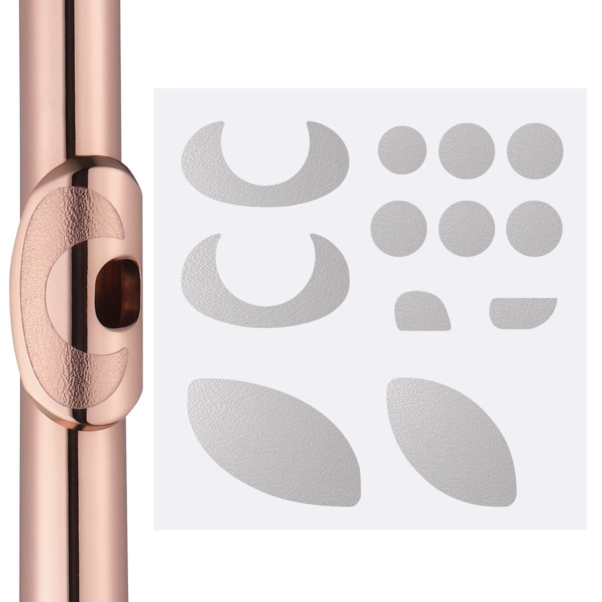 【FleeFlee】Guide Pad for Flute - Lip Plate, Hand position and Finger position guide - Non-slip, Silicone, Eco-friendly Patch, Beginner, Kids,Accessories