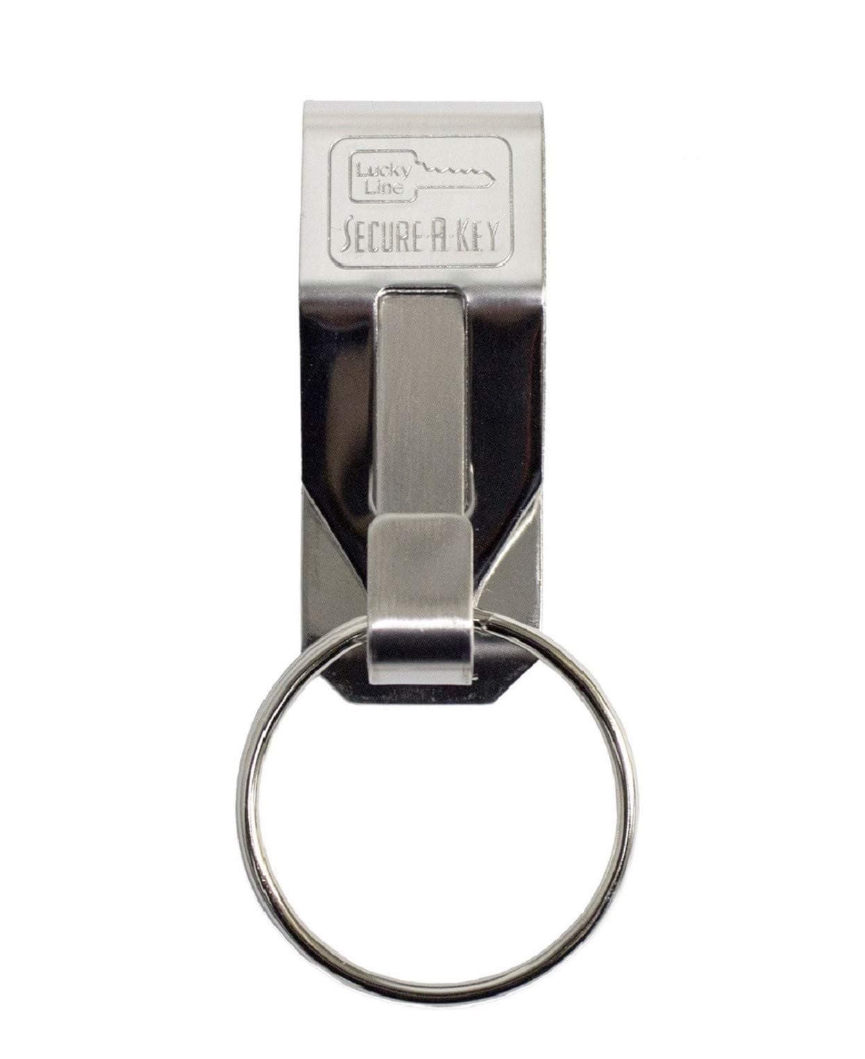 Lucky Line Products Secure-A-Key Clip-On Key Hook, Silver (40401)