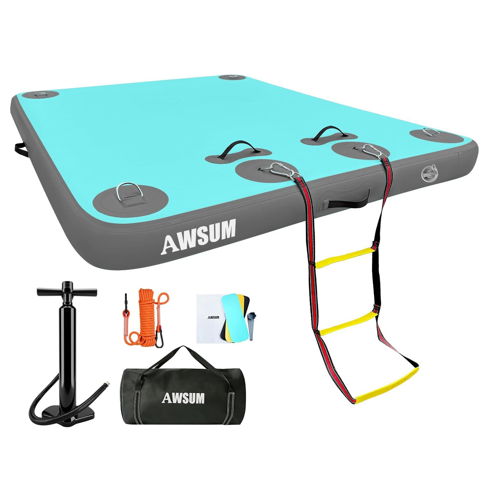 AWSUM Inflatable Floating Dock Air Dock Platform Floating Island Raft with None-Slip Surface for Pool Beach Ocean