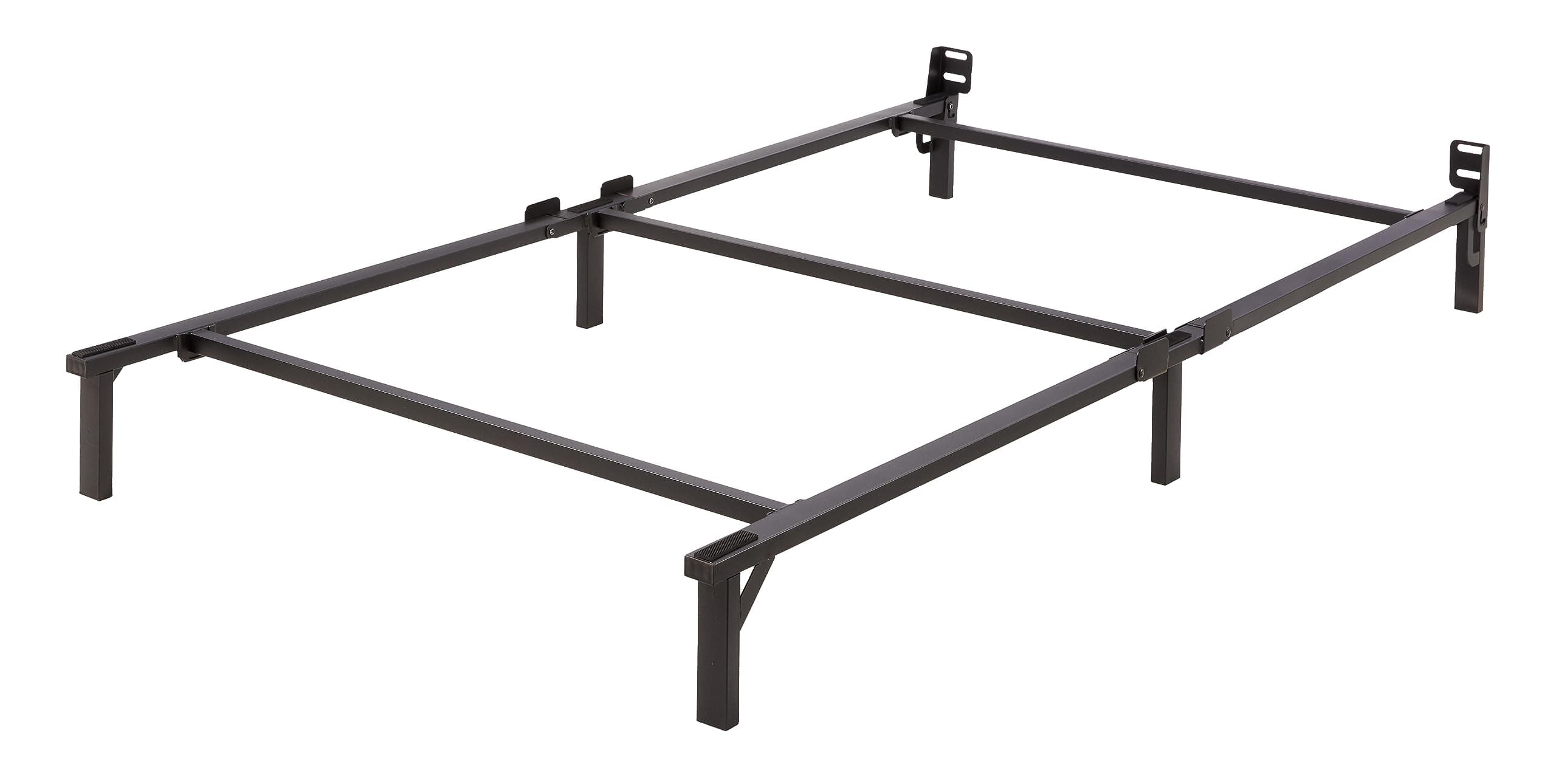 Amazon Basics Metal Twin Size Bed Frame, 6-Leg Base for Box Spring and Mattress Support, Tool-Free Easy Assembly, Black