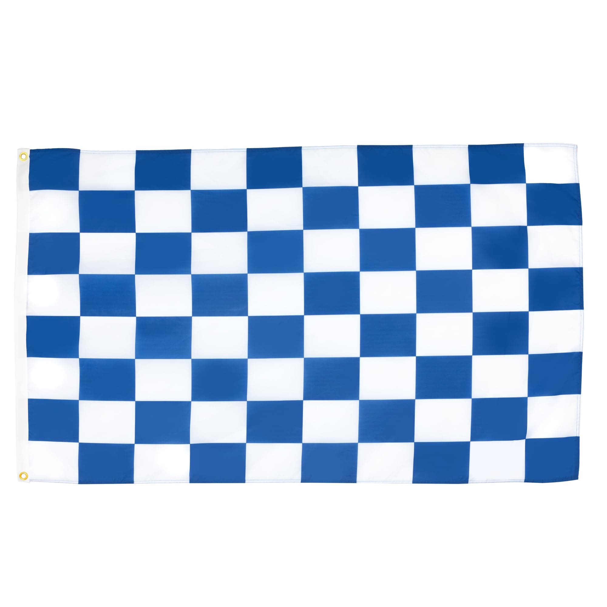 Blue And White Check Flag - 3x5 Ft - 100D Polyester Checkered Racing Banner with Two Metal Grommets - Fade Resistant - Vivid Colors - 3' x 5' Feet - 150x90 Cm
