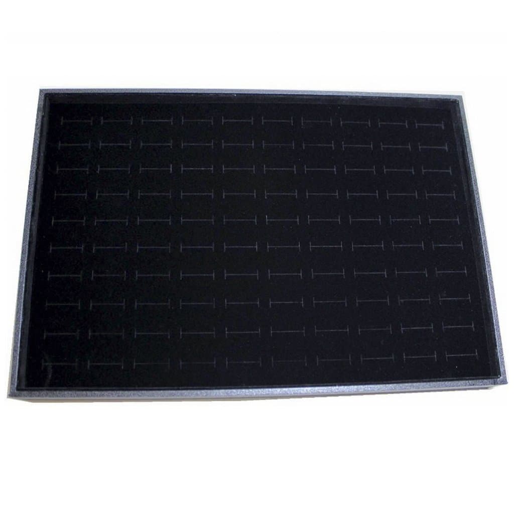 TMODD 100 Slots Grid Ring Earring Ear Pin Brooch Storage Display Box Tray Jewelry Organizer Holder Case