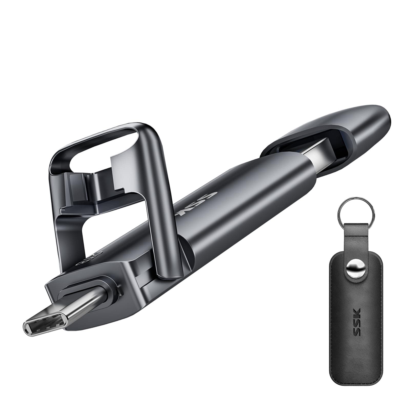 SSK 2TB External USB SSD,Fast 550MB/s 2-in-1 Dual Drive USBType C+USB-A 3.2 Gen2 Solid State Thumb Drive Data Storage for iPhone 15/PS4/Android Phone/Tablet/Windows/Mac