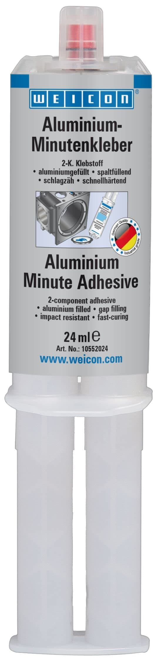 WEICON Aluminium Minute Adhesive | 24 ml | Fast-curing 2-component epoxy