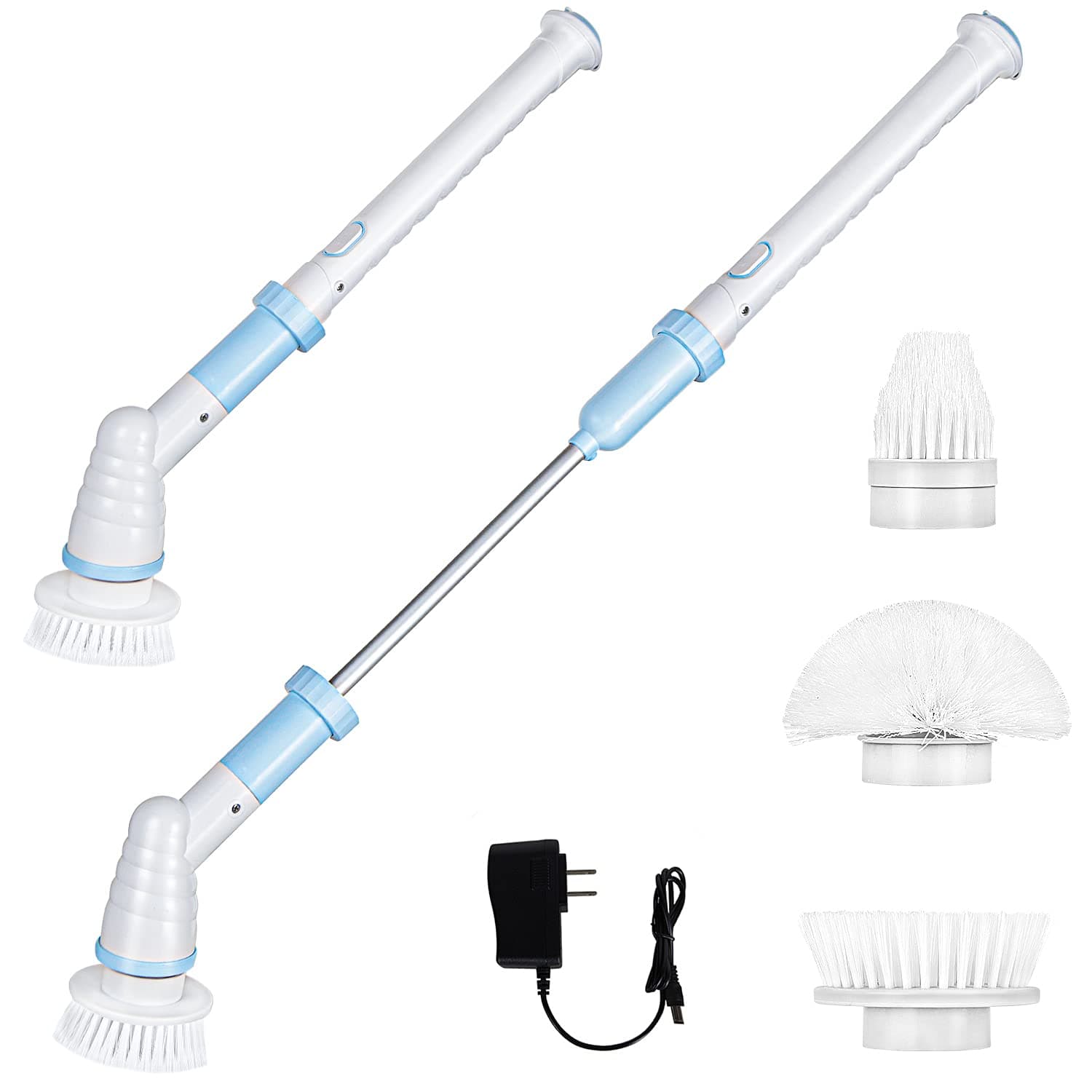 Cordless Electric Rotary Cleaning Brush, Bathroom Scrubber with 3 Replaceable Shower Scrubber Heads for Tub, Tile, Floor, Wall, Shower and Kitchen…