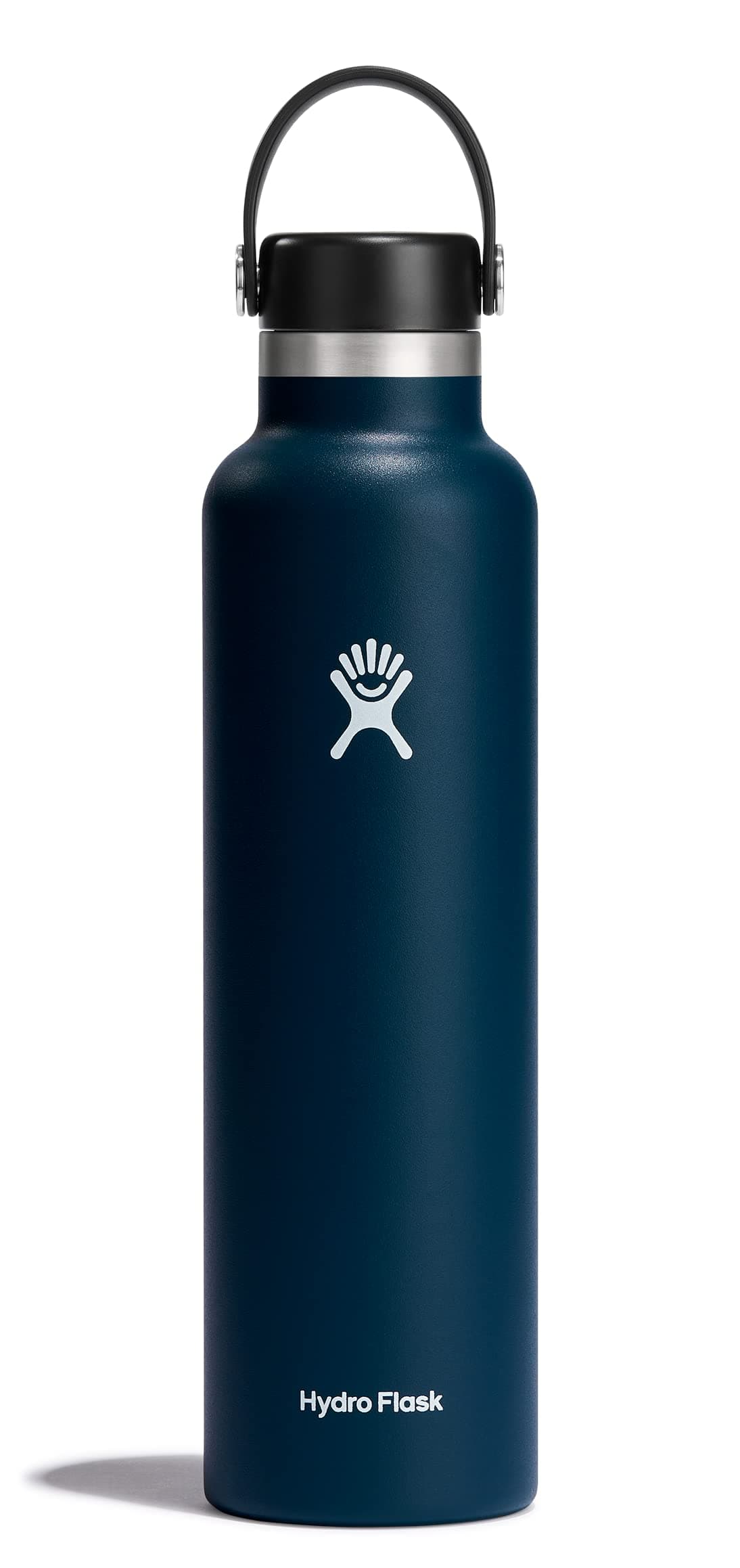 24 Oz Standard Mouth with Flex Cap or Flex Straw Lid Insulated Water Bottle, Indigo