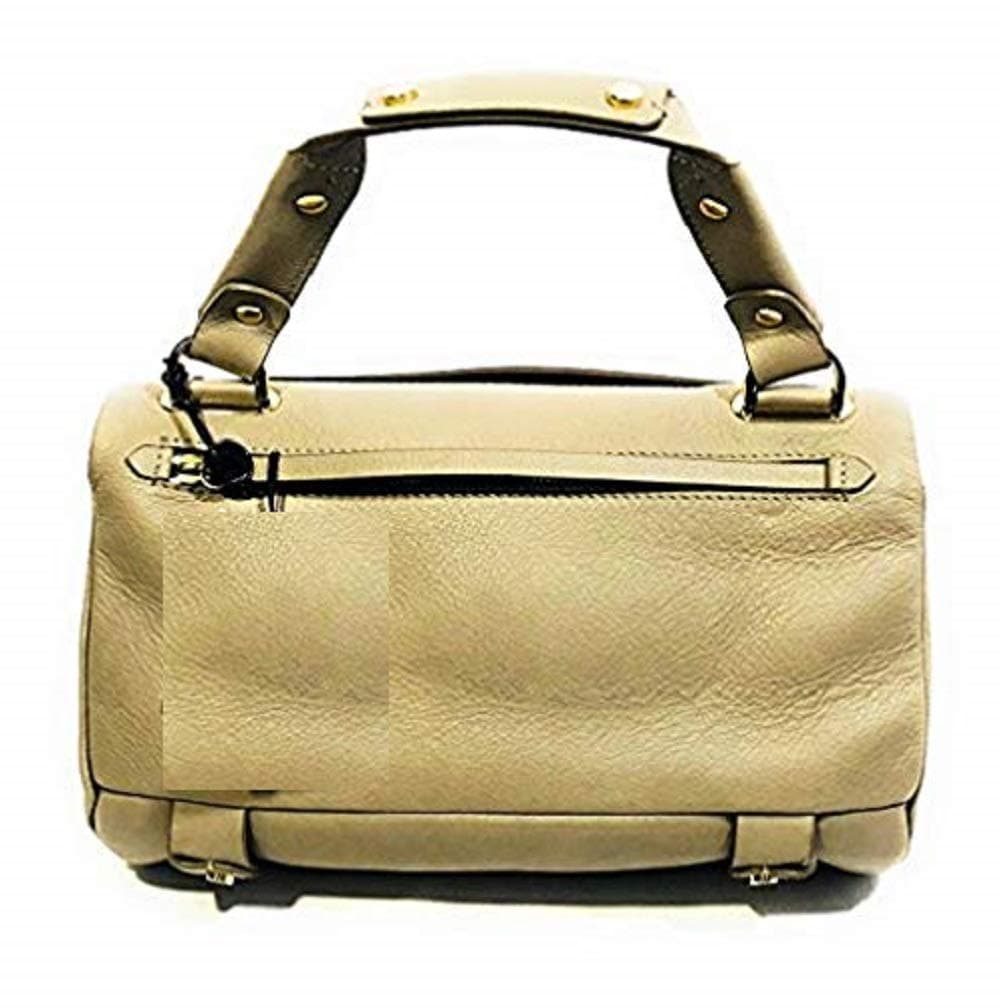 womens leather convertible satchel BEIGE medium