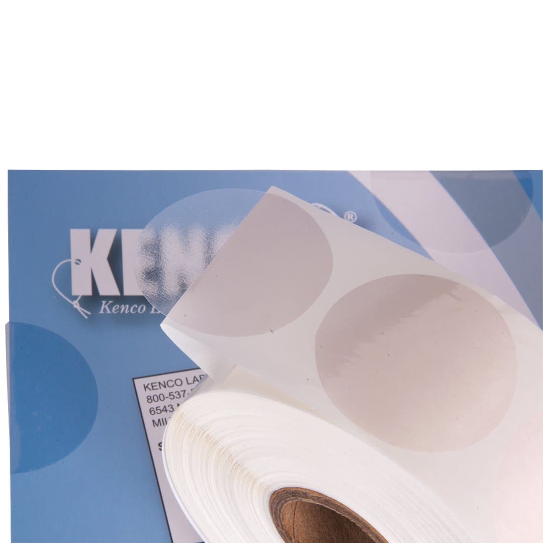 Clear Wafer Package Seals 1.5" Circle Tab Sticker Labels by Kenco (1 Pack (1,000)