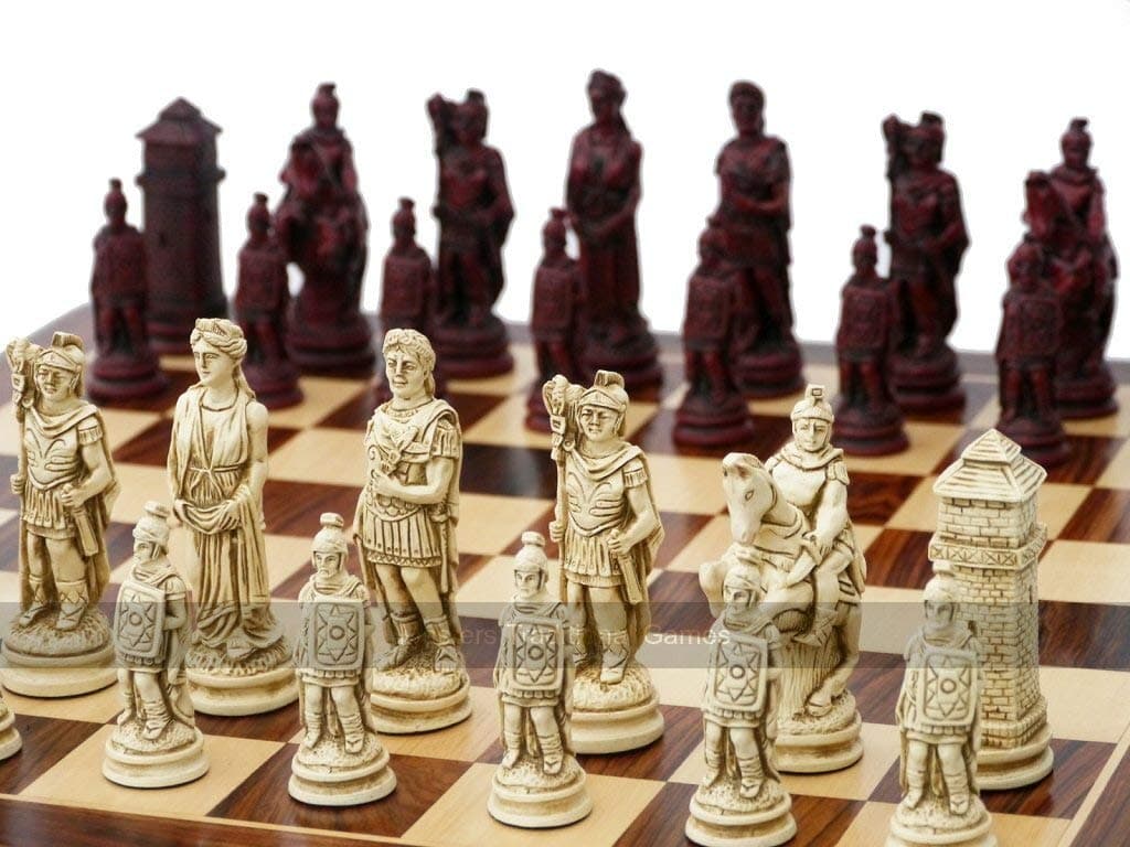 Berkeley Chess Ancient Rome Chess Set (2 Players, 14+ Years, Cream & Red, Board Not Included)