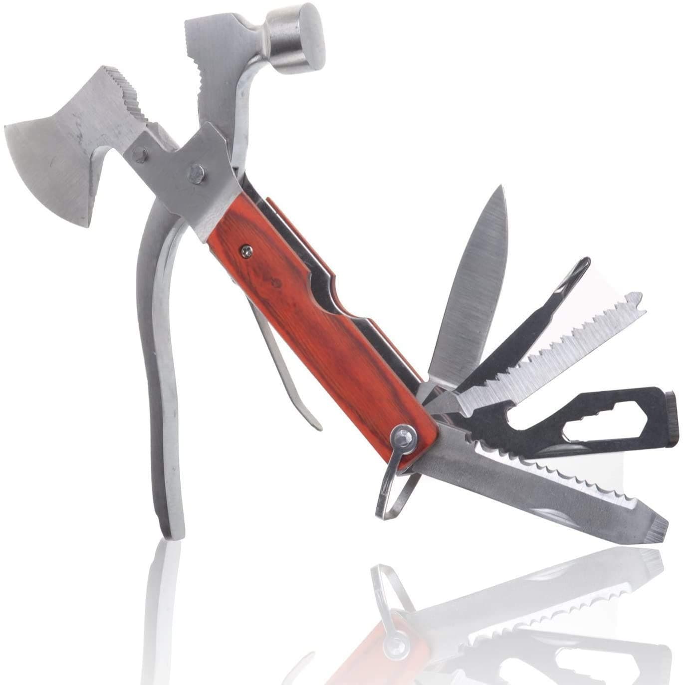 CoBean 8 in 1 multi-function stainless steel hammer wrench pliers saw blade knife tools set