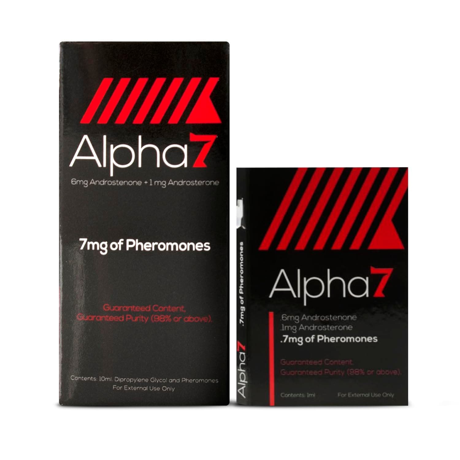 Alpha 7 Unscented - Pheromone Cologne for Men with Pure Pheromones - High Concentration Blend to Attract Women - Top Selling Perfume Oil Designed to Complement Your Scent (1x (1 ml) and 1x (10 ml))