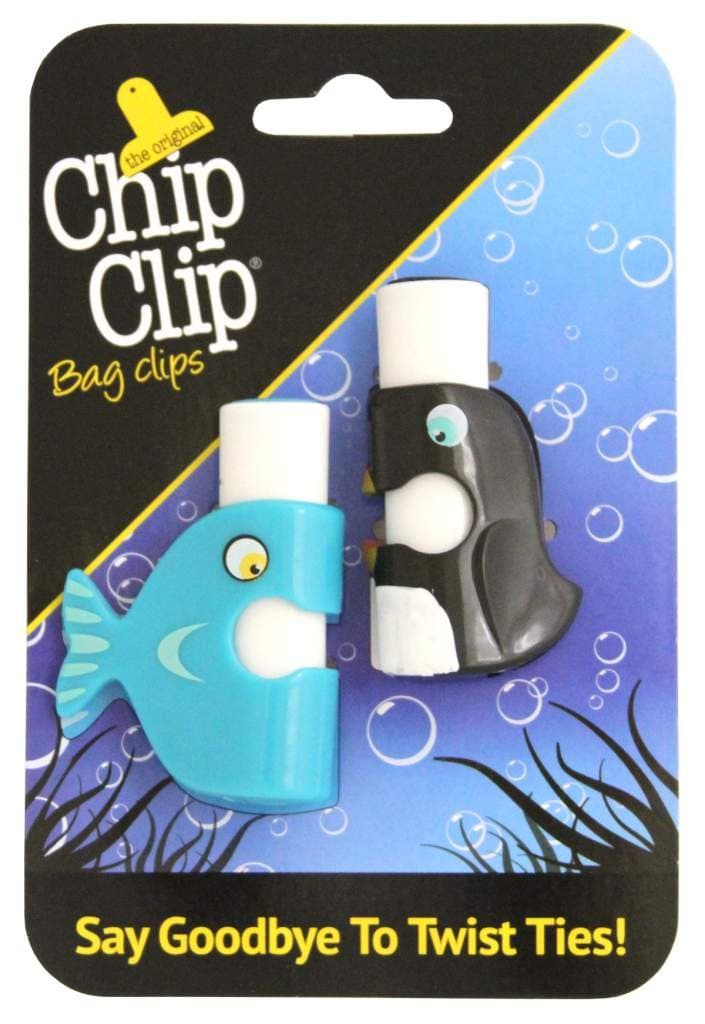 Chip Clip Bag Clips, Push Button Bag Ties in Cute Shapes Set of 2 (Sea)