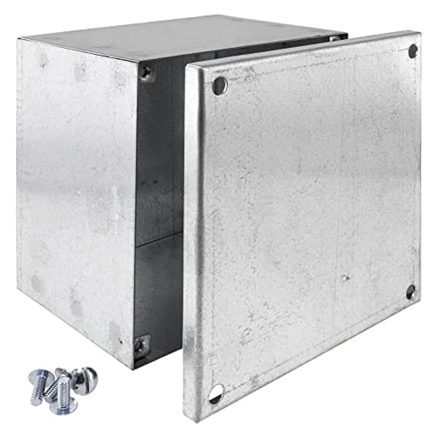 Metal Adaptable Plain Galvanished Electronic Project Junction Enclosure Box BS4568 for Commercial,Industrial Use Etc (100X100X50MM)