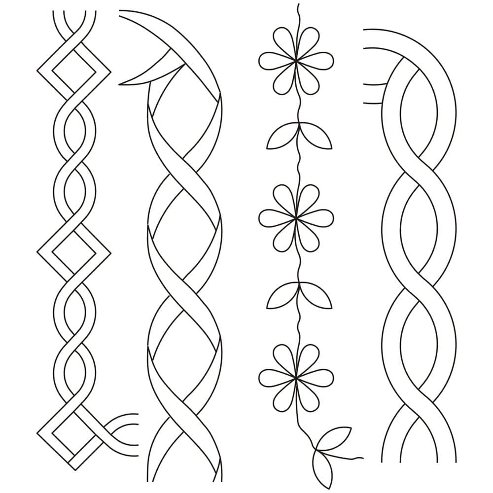 Quilting Creations Four-2" Borders Quilting Stencil Set