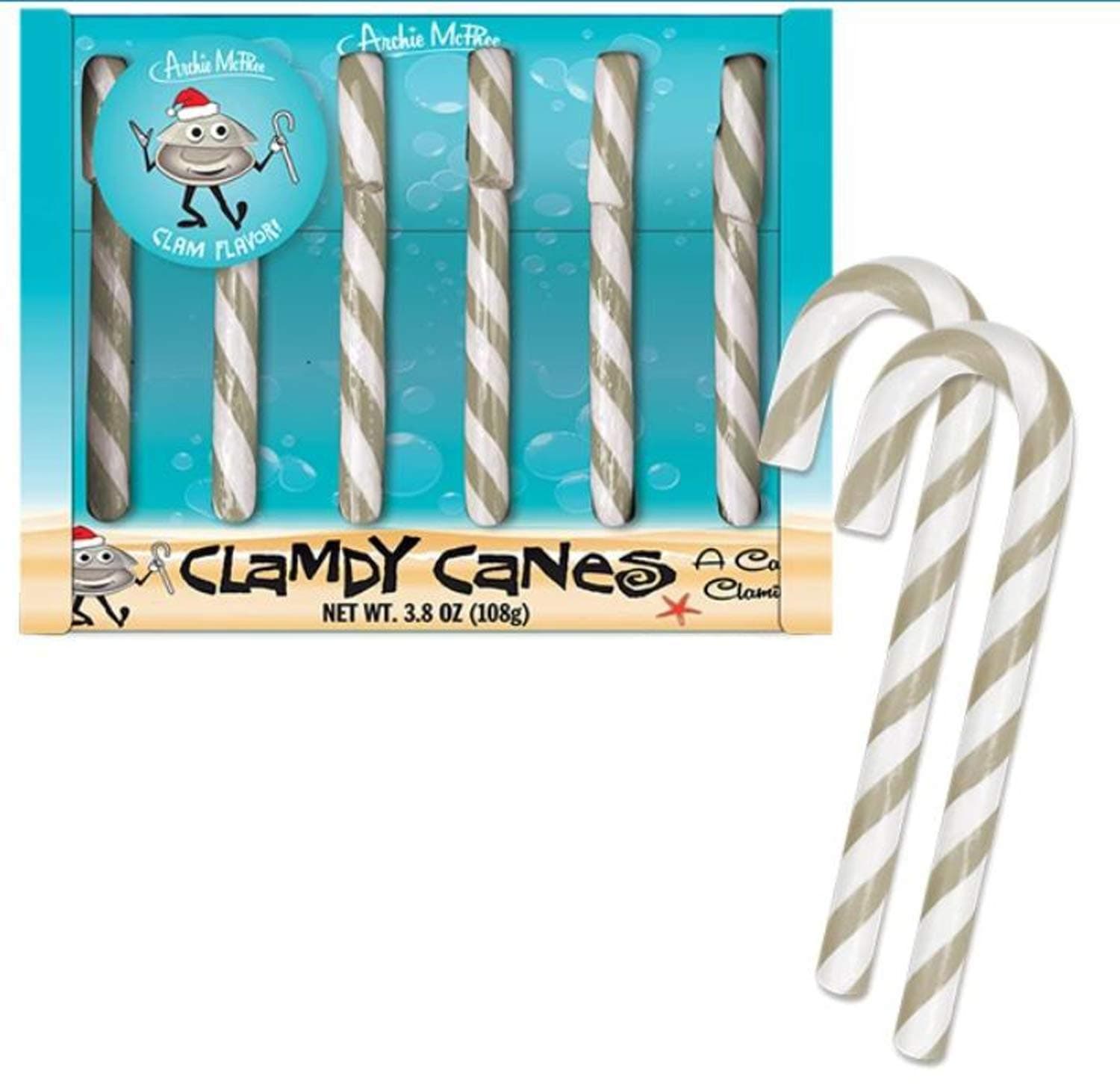 Clam Candy Canes - Everyone Needs Clamdy Canes - One shell of a candy