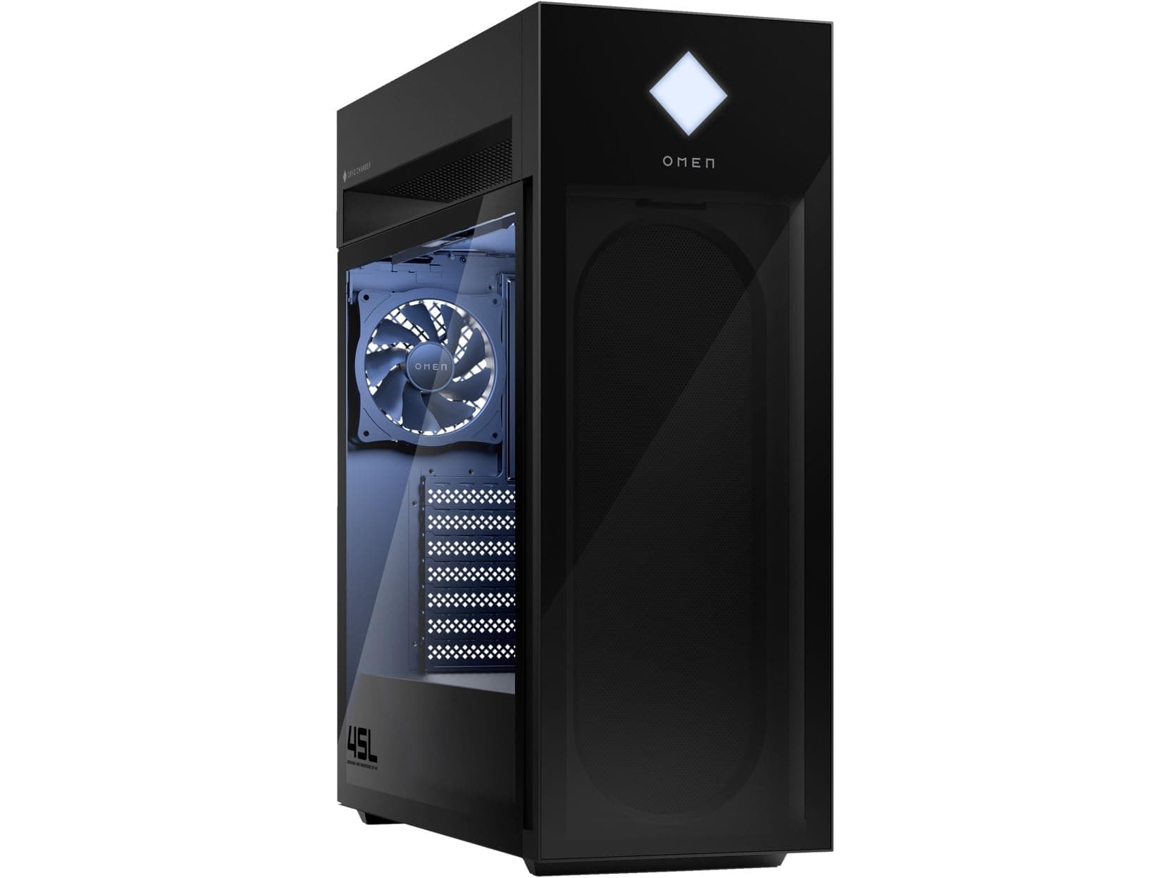 45L ATX MATX Gaming Computer Case (OMEN Cryo Chamber, Tool-Less Design, High Airflow Fans, WiFi) Glass Gamer PC Tower Desktop