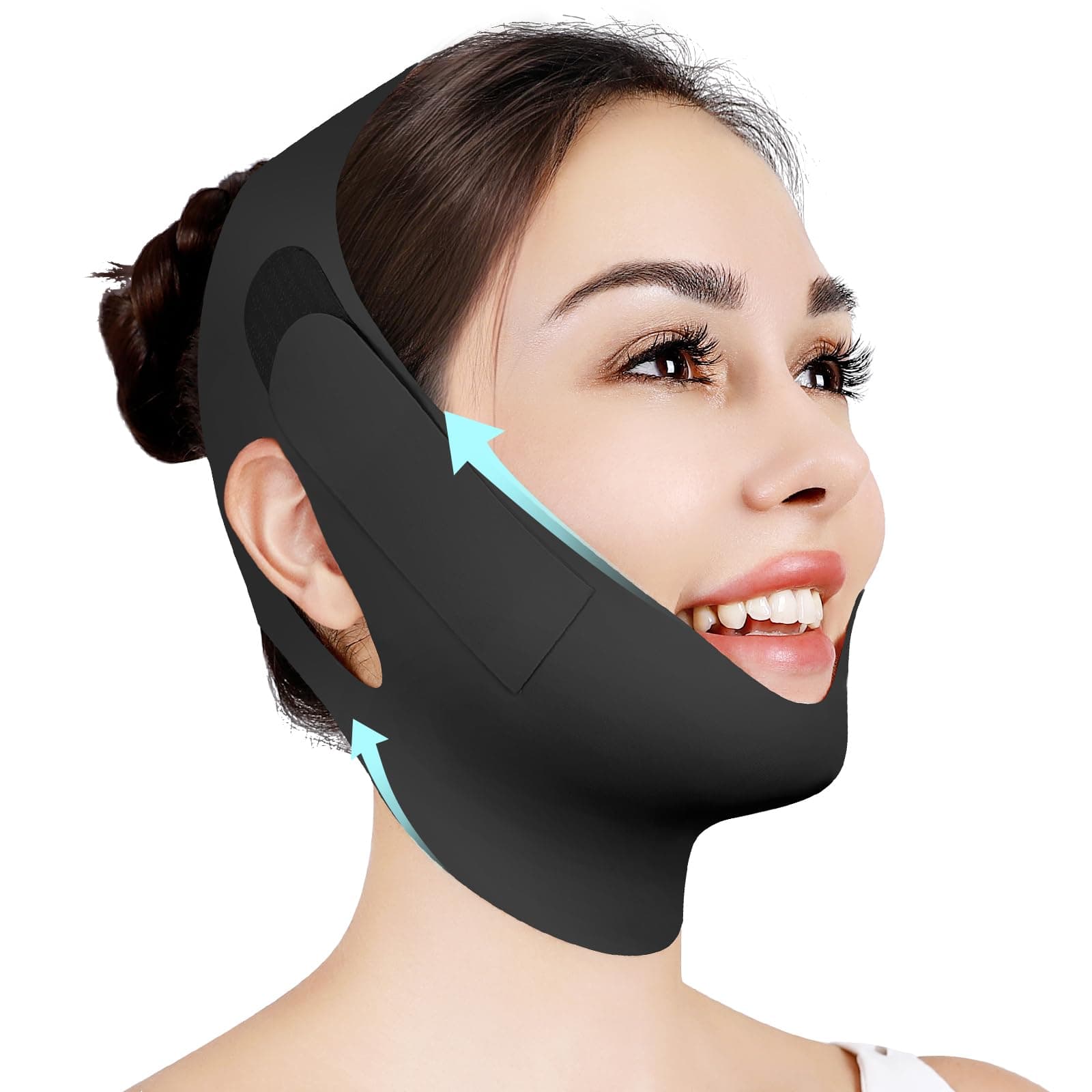 Juskaa Chin Strap for Sleeping,Adjustable Chin Strap,Jaw Strap,Black,L