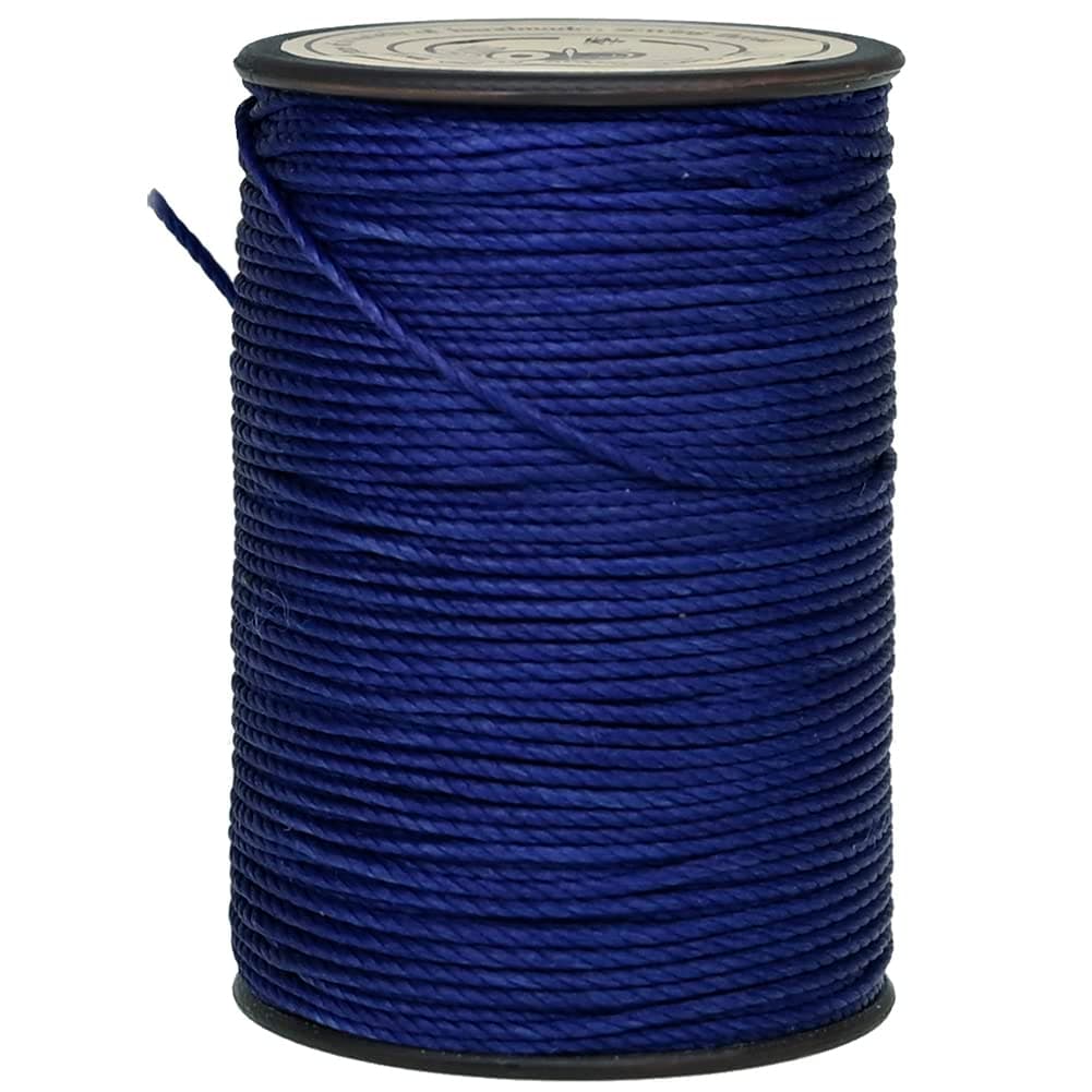 Selric [30 Colors Available] 0.8mm Round Waxed Polyester Thread for DIY Leather Projects, Macrame, Crafts, Machine and Hand Sewing (Royal Blue)