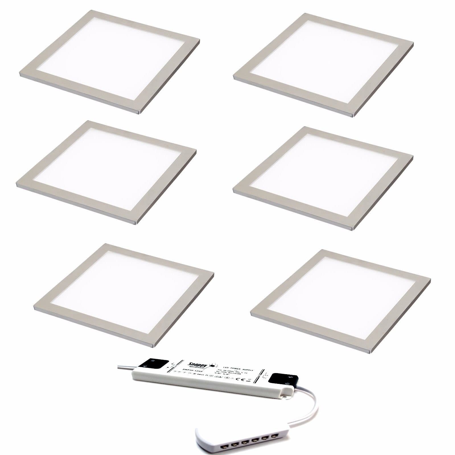 Lighting Innovations 6 X Square Kitchen Light Slim Flat Panel Under Cabinet Cupboard Cool White LED