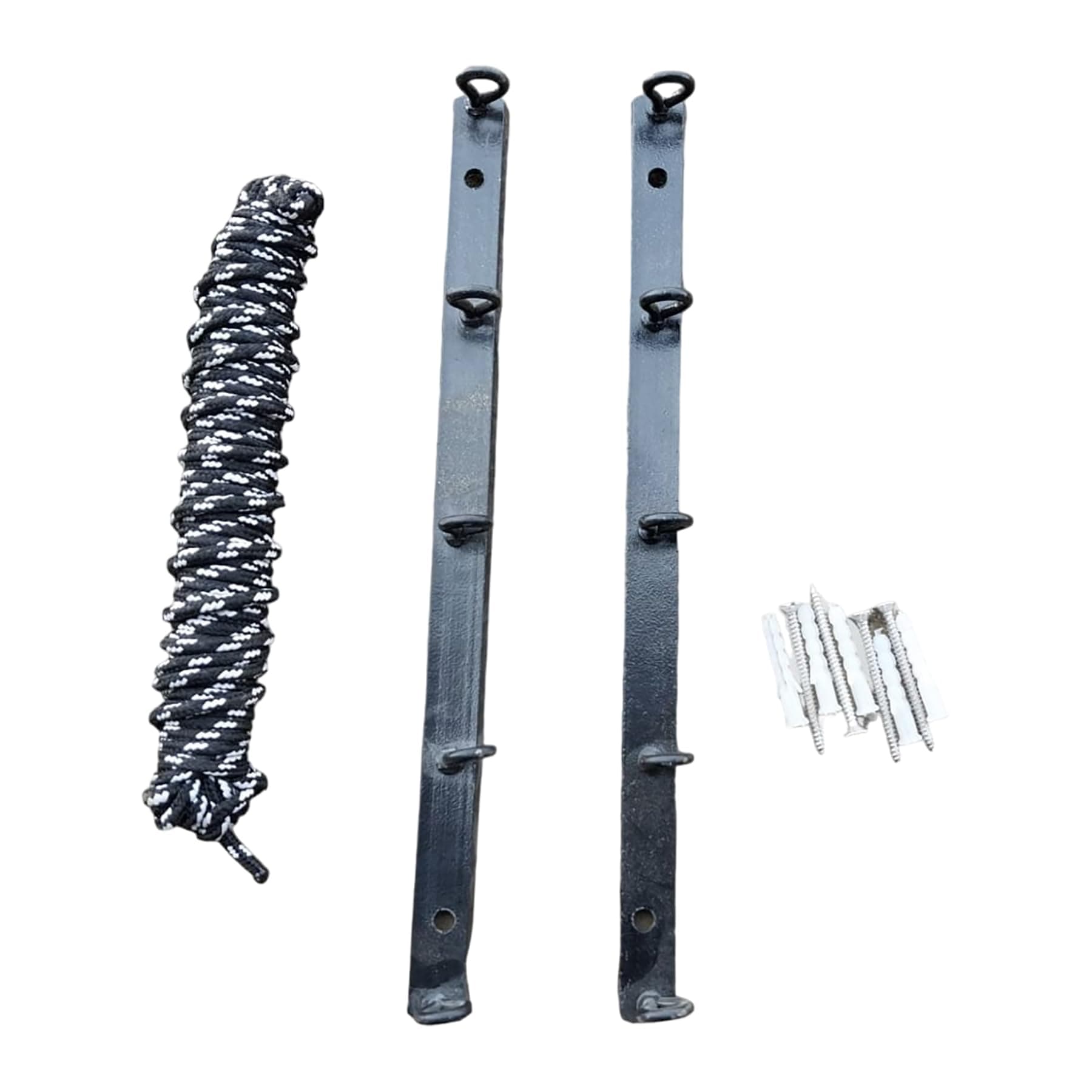 GLITZ® Metal Heavy Duty Wall Mount Cloth Dryer Stand | 300mm Black Space Saving Drying Rack for Indoor Outdoor Bathroom and Balcony Use | Sturdy Foldable Laundry Drying Stand