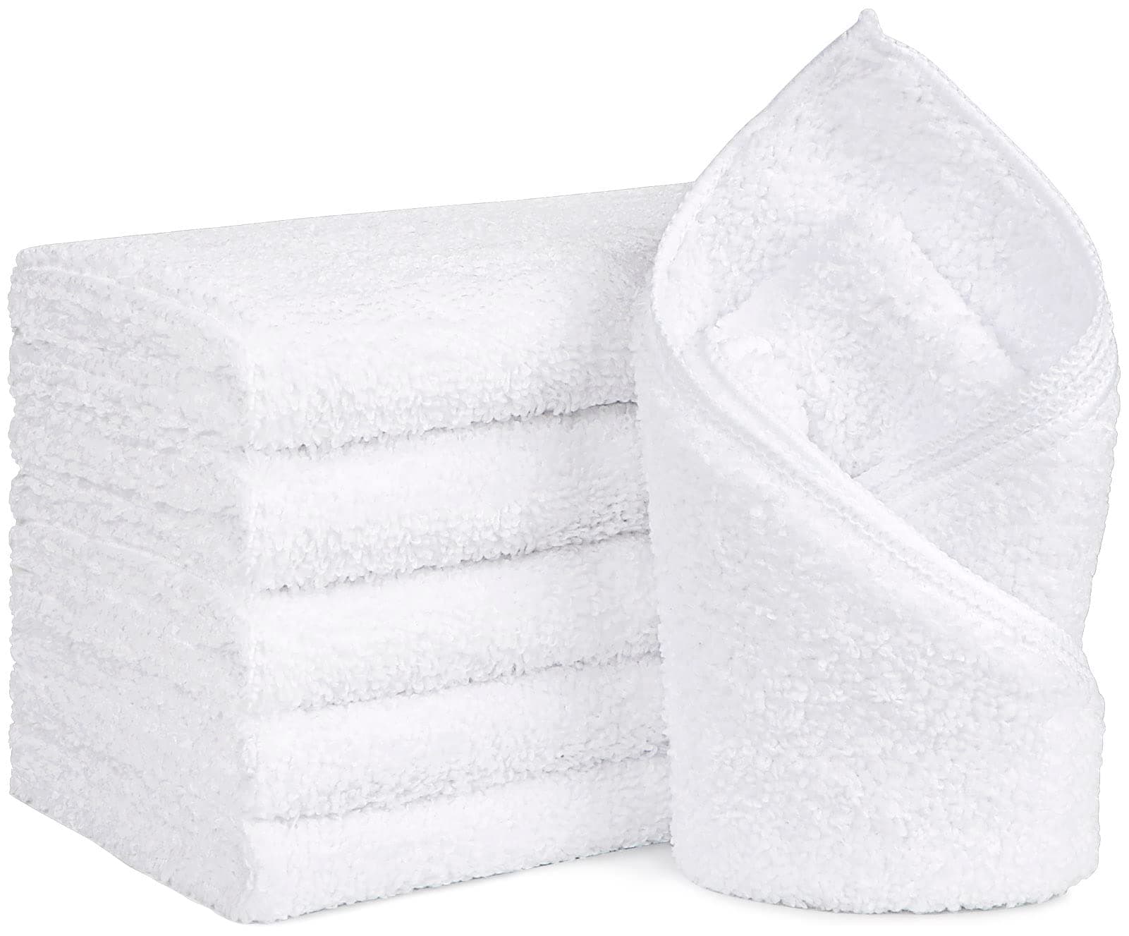 Orighty 6-Pack White Hand Towels - Quick Drying & Absorbent Microfibre Bathroom Hand Towel 16x28 inches - Lightweight & Thin White Towels - Multi Purpose for Gym, SPA, Hotel & Bathroom