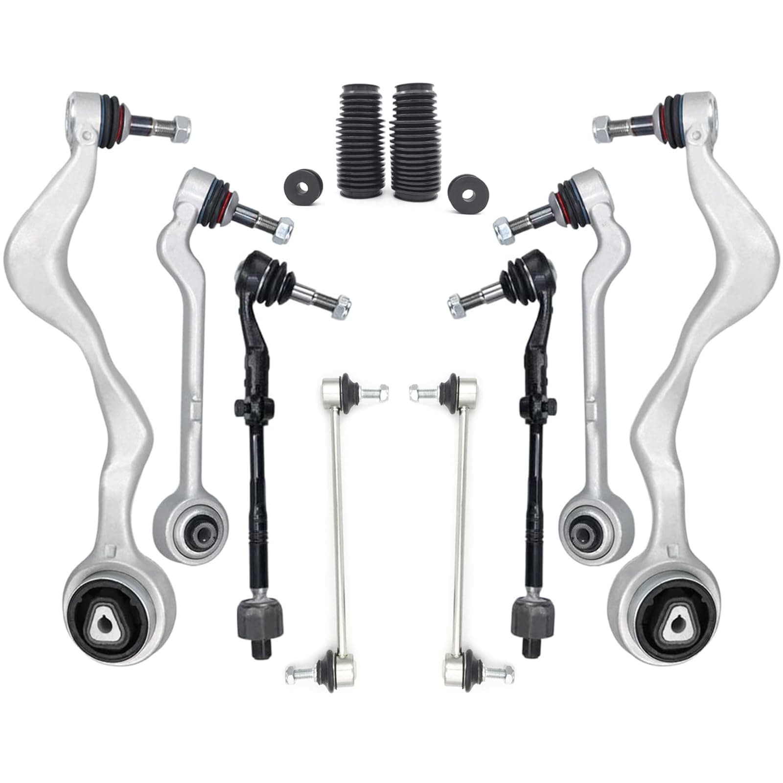 ALADICHE 10pcs Front Suspension Kit Upper Control Arm E90 Compatible with BMW 3-Series 325i 328i 330i 335d 335i 335is 2006-2013,2008-2013 BMW E82 E88 1-Series 128i 135i, 2013-2015 E84 X1(2WD Only)