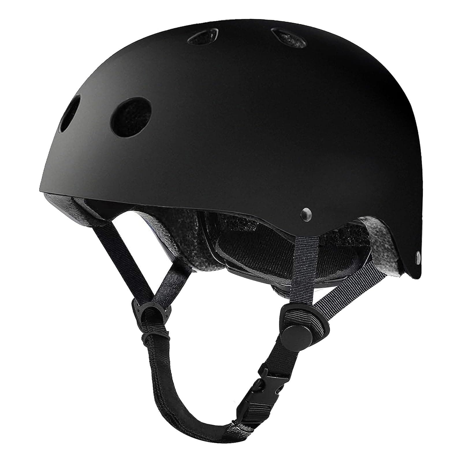 THE WHITE SHOPSkateboard Cycling Helmet, Two Removable Liners Ventilation Multi-Sport Scooter Roller Skate Inline Skating Rollerblading for Kids, Youth and Adults(Black M,L)