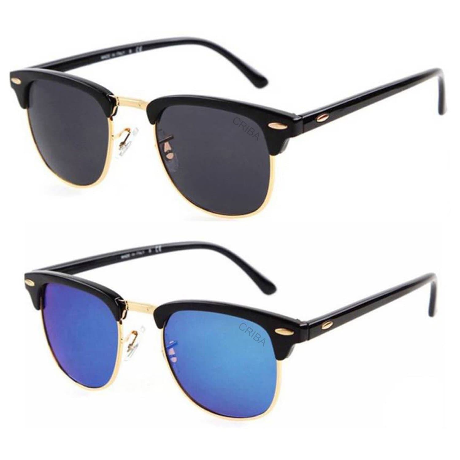 Criba Gradient Rectangular Unisex Sunglasses - (club comboooooo|40|White Color Lens)