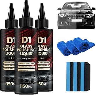 3PC D1 Glass Polishing Liquid - Liquid Glass Car Polish & Anti-Fog Hydrophobic Coating Spray,D1 Car Polishing Spray Compound to Remove Wiper Marks, Waterspots & Oil Film