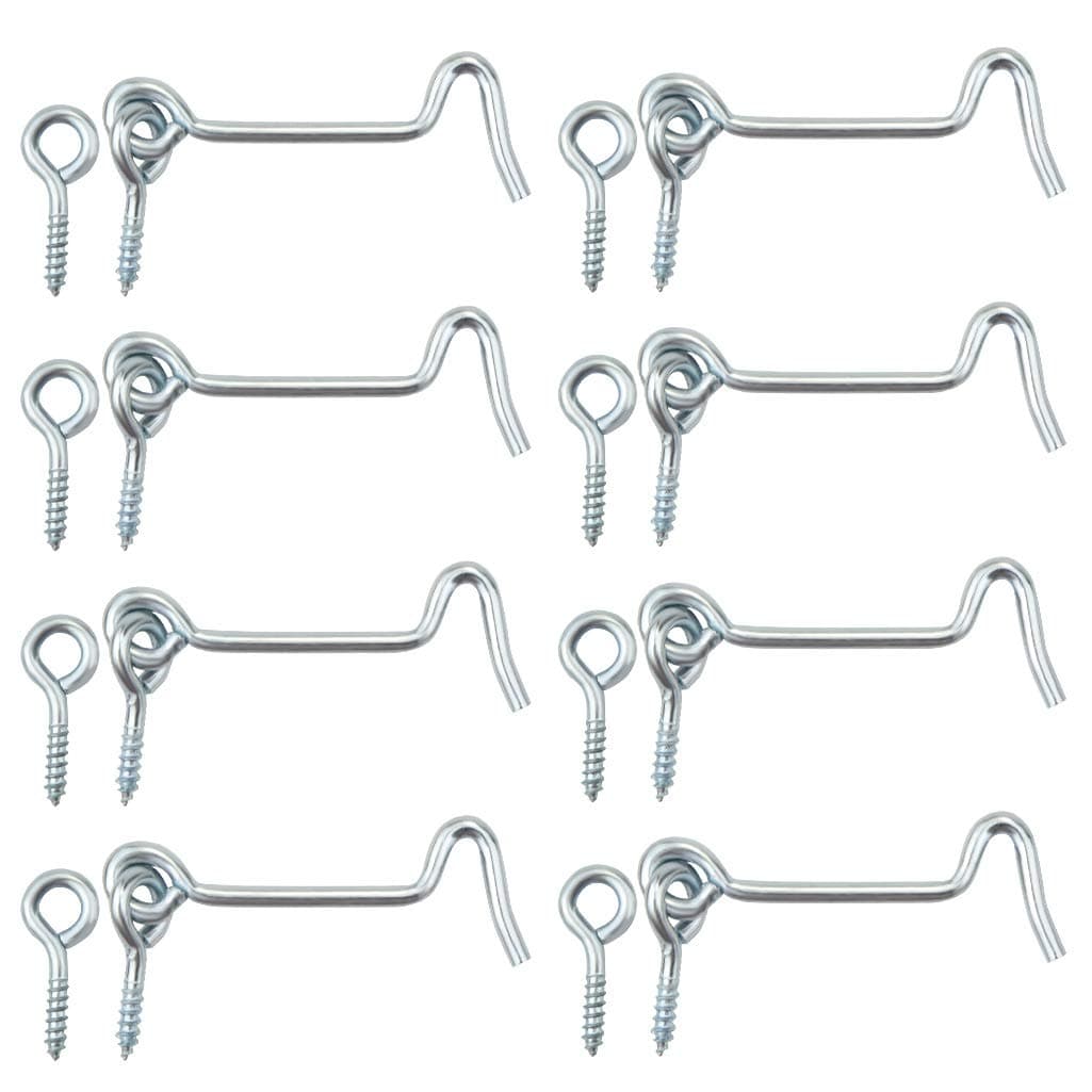 8 Pcs 2.5 inches Cabin Hook Eye Latch Gate Door Swivel Window Door Hook with Mounting Screws (Silver, 2.5 inches)