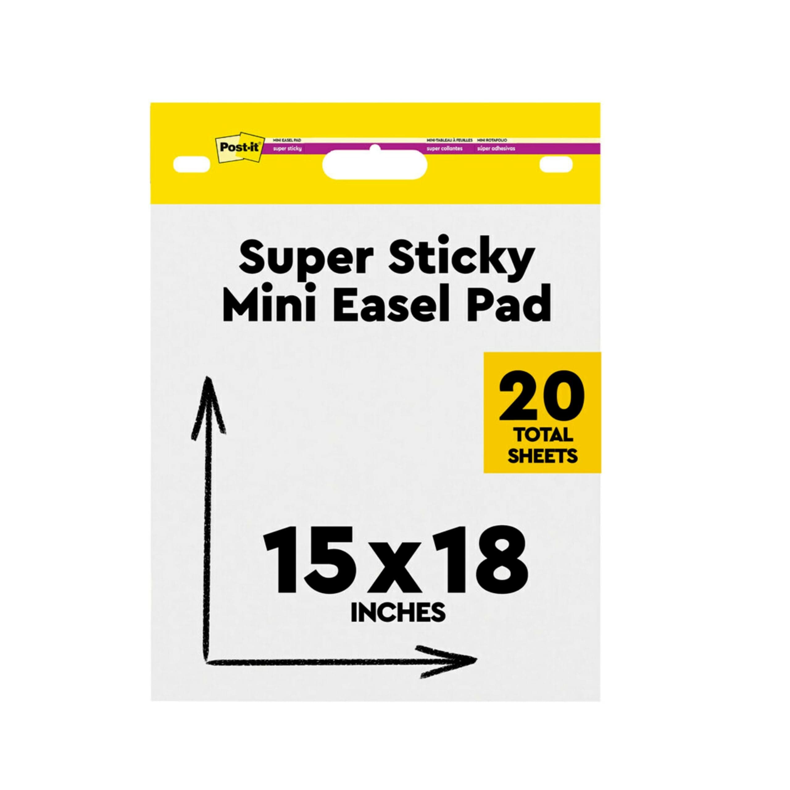 Post-it Super Sticky Mini Meeting Chart 577SS, 38.1 cm x 45.7 cm, 20 Sheets/Pad, 1 Pad, Suitable for Home Learning and Virtual Meetings
