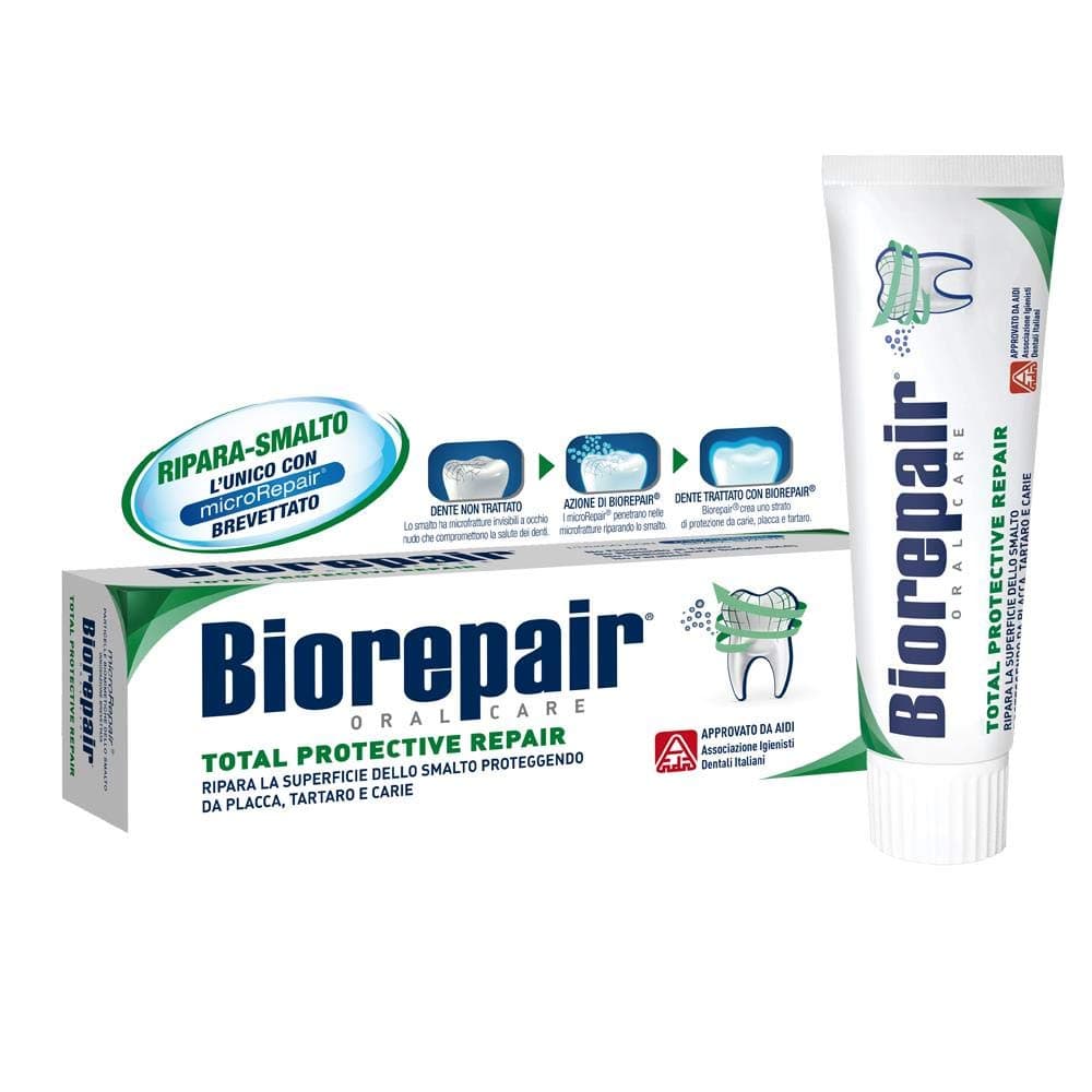 Biorepair: "Total Protective Repair" Toothpaste with microRepair * 2. 5 Fluid Ounce (75ml) Tube * [ Italian Import ]