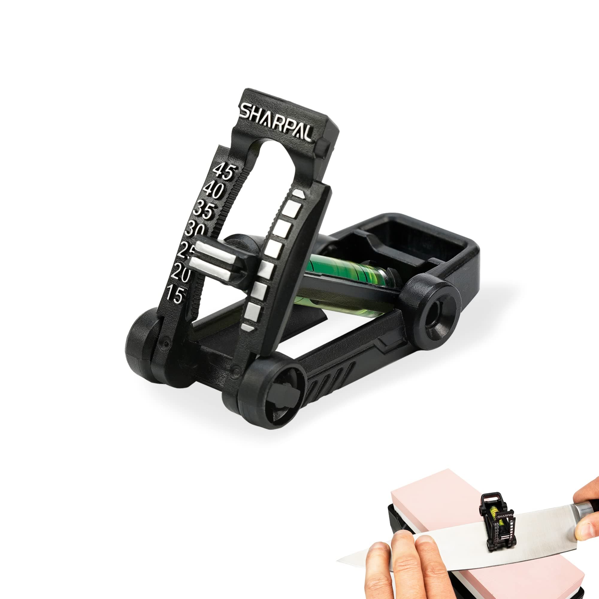 SHARPAL 194H Whetstone Knife Blade Sharpener Sharpening Stone Angle Guide, Chisel/Plane Iron Blade Honing Guide, Knife Edge Angle Finder, Knife Sharpening Trainer (Angle from 15° to 45°)