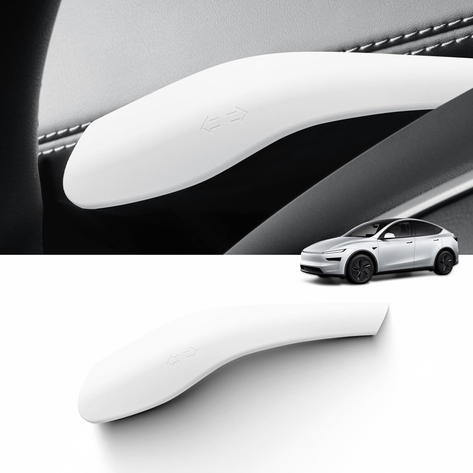 LUCKEASY 1PC Gear Shift Wiper for Tesla Model Y Juniper 2025 2026 Silicone Steering Wheel Lever Cover Shift Paddle Turn Rod Covers for Model Y Accessories White