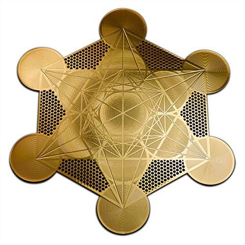 Metatron's Cube 18K Gold Plated Healing Grid