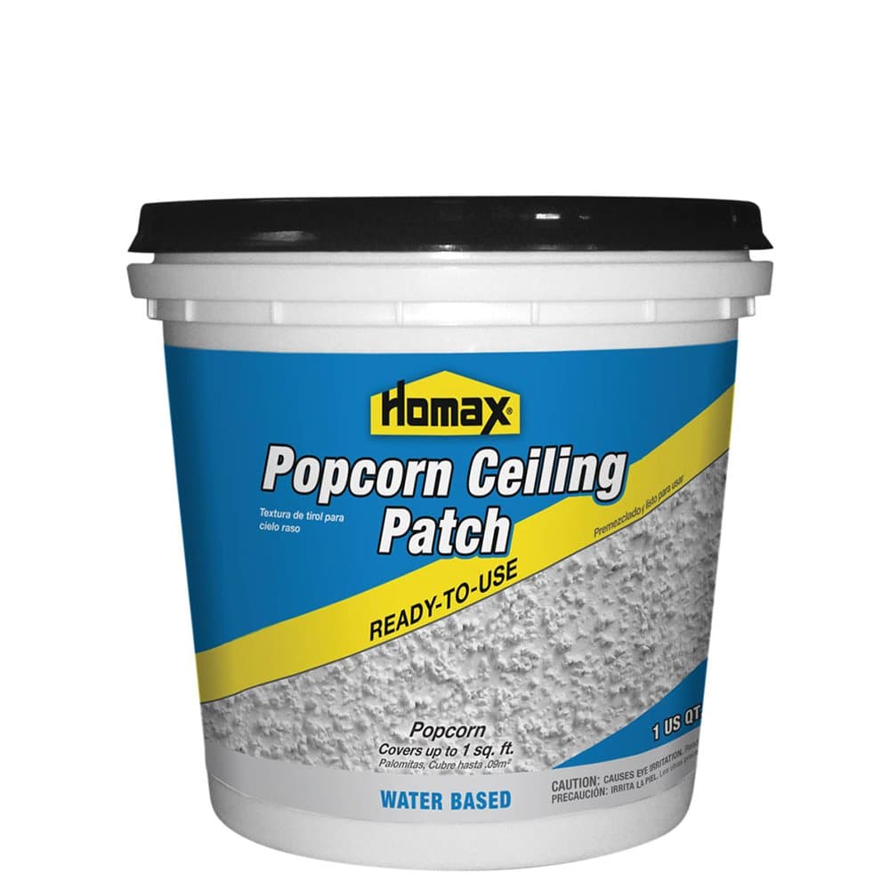 Homax Ready-to-Use Popcorn Ceiling Patch Texture - Covers up to 1 sq ft, White, 1 Quart