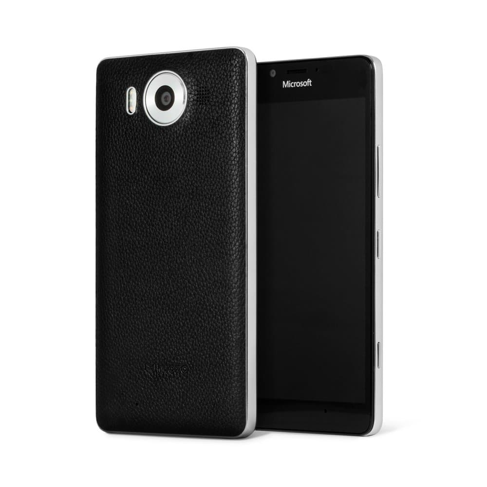Mozo Microsoft Lumia 950 Qi Wireless Charging Back Cover Case with NFC - Black/Silver