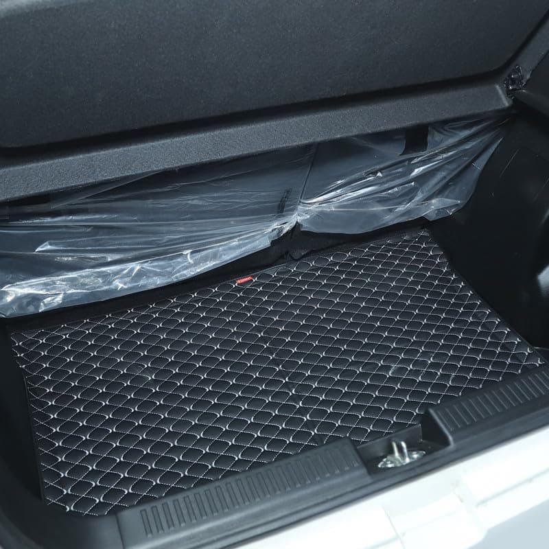 3 Layer Heat/Water Proof PU Leatherite Car Trunk/Boot/Dicky Mat for (Black and SLVER Leather, Maruti XL6)