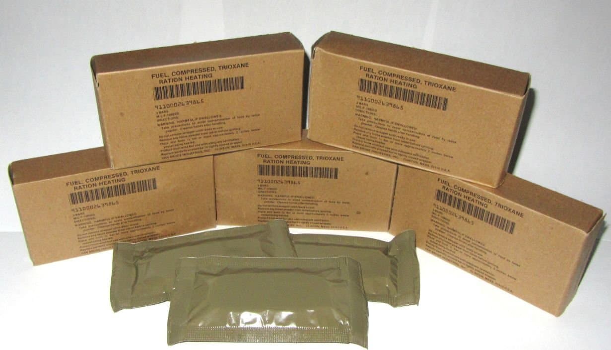 5 Boxes - 15 Large Bars - Military Trioxane Compressed Ration Heating Fuel Tabs