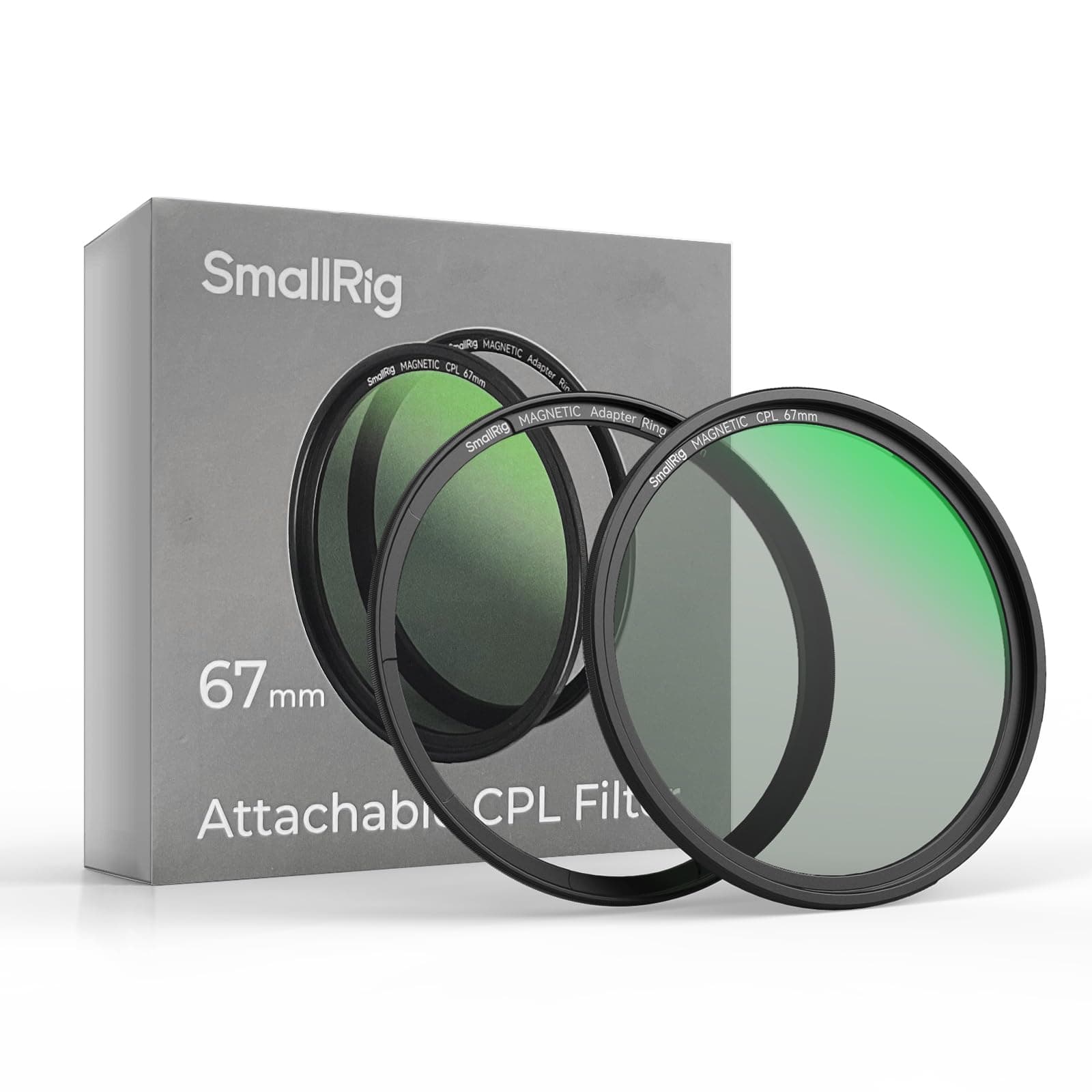 SMALLRIG 67mm Magnetic Circular Polarizers Filter + 67mm Threaded Filter Ring, HD Optical Glass 28 Layer Multi Nano Coated Circular Polarizing Filter Magnetic CPL Waterproof Scratch Resistant - 4582
