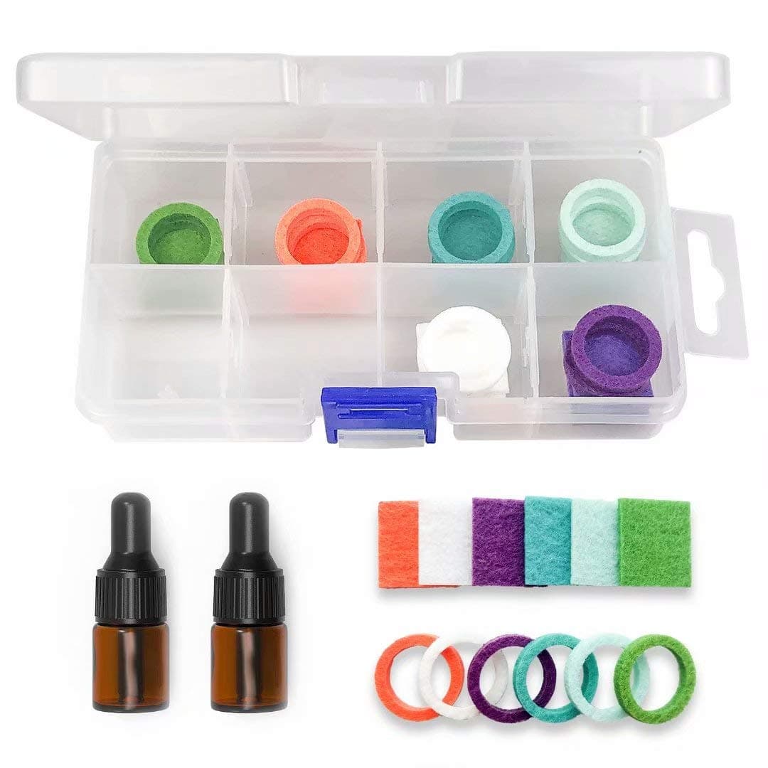 CPAP Infusion Adapter Replacement Refill Pads (24 Count) for Essential Oils - 2 2ml Amber Dropper Oils Bottles